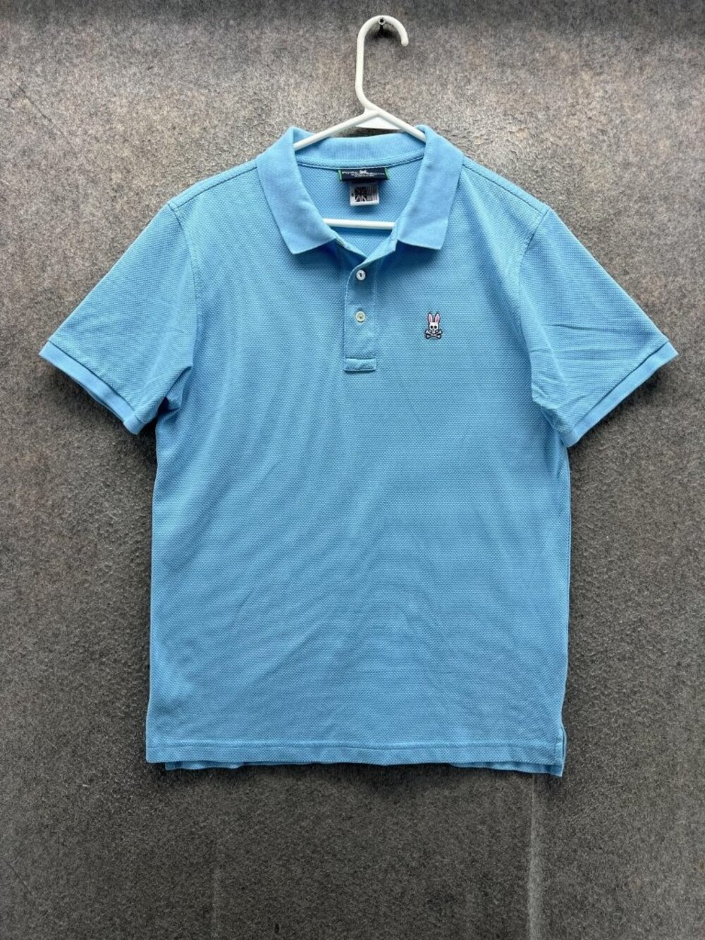 Psycho Bunny Polo Shirt Men Small Blue Pima Cotton Knit Logo Lightweight 4